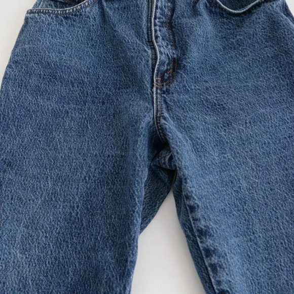 Vintage Levi's Orange  Tag Dark Wash Tapered Denim Jeans 12 made in U.S.A. - Picture 6 of 14